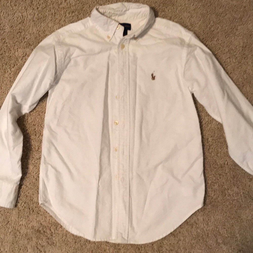 White Polo L/S size 8 button down shirt